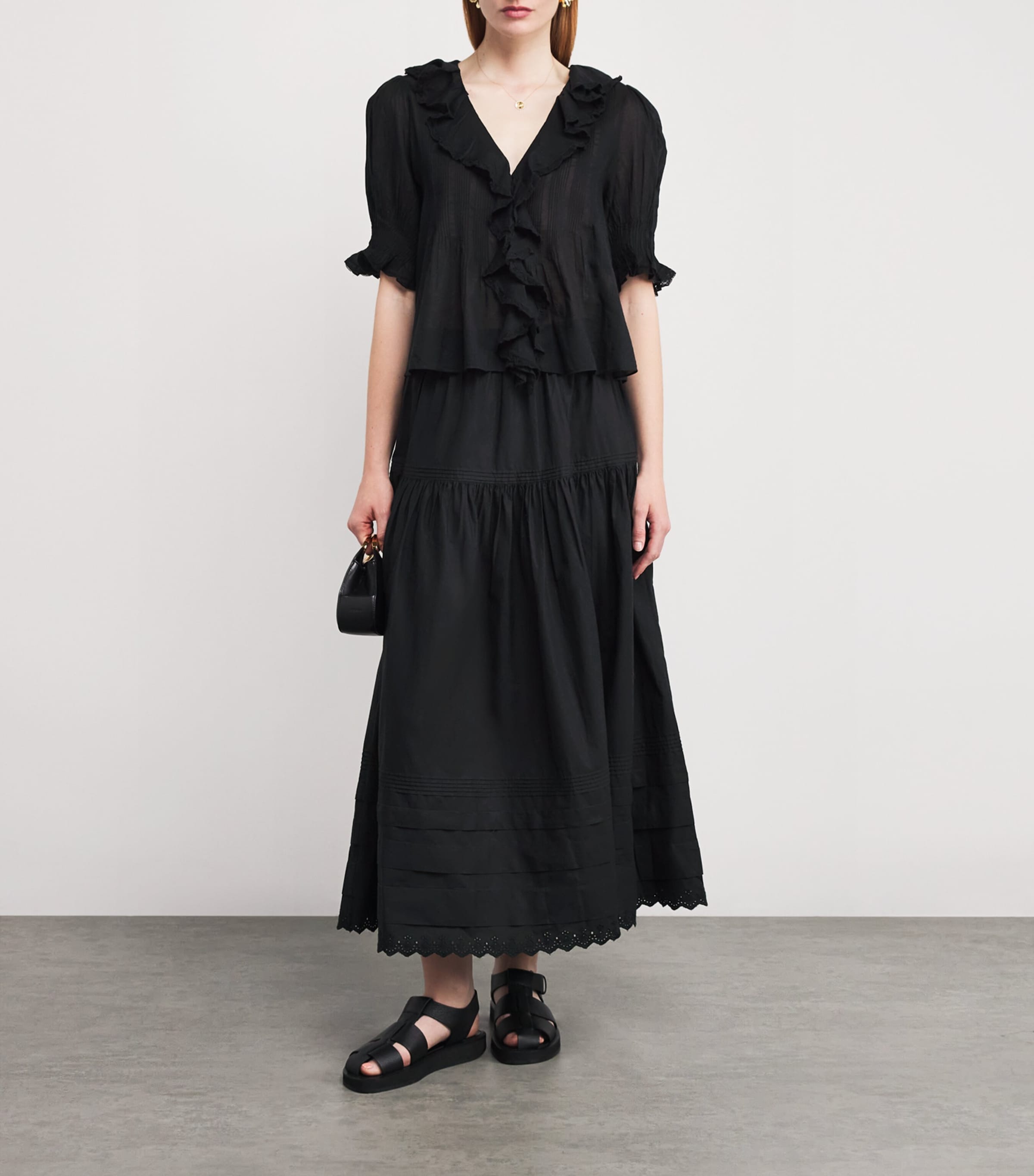 DÔEN Black Organic Cotton Henri Blouse