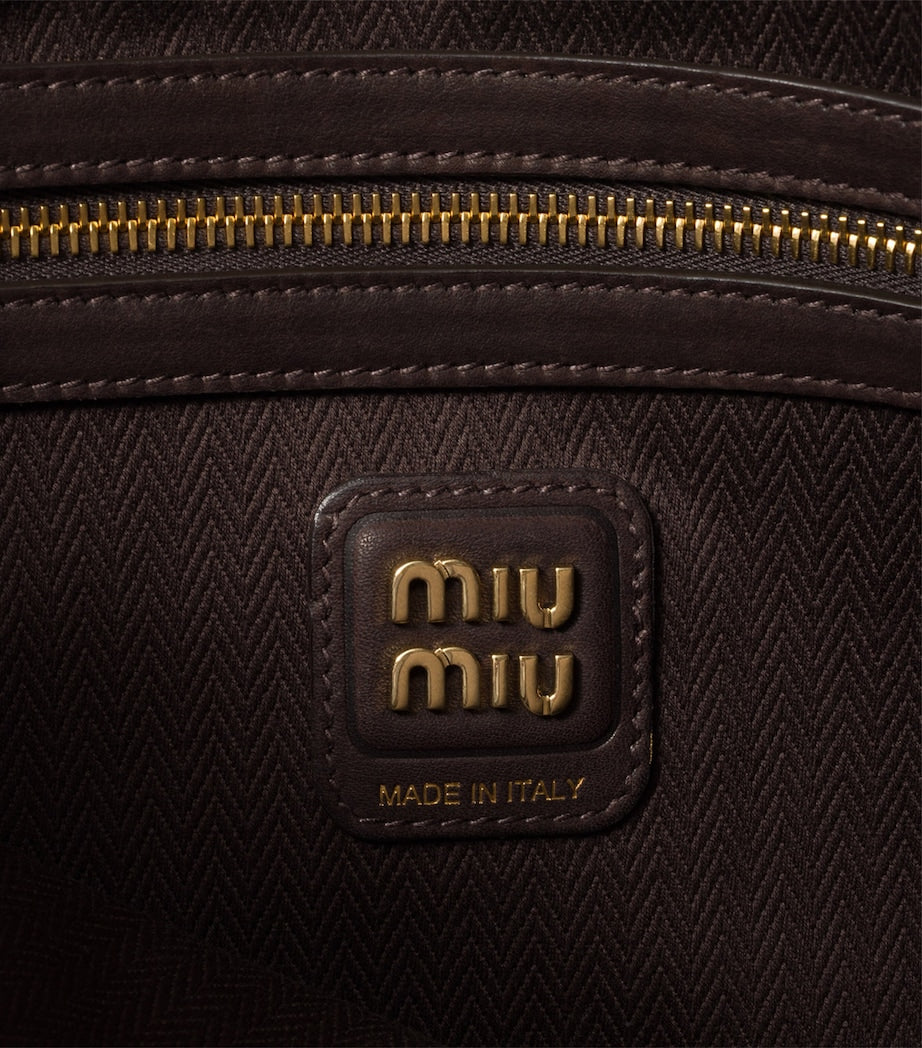 Miu Miu Brown Suede Ivy Tote Bag