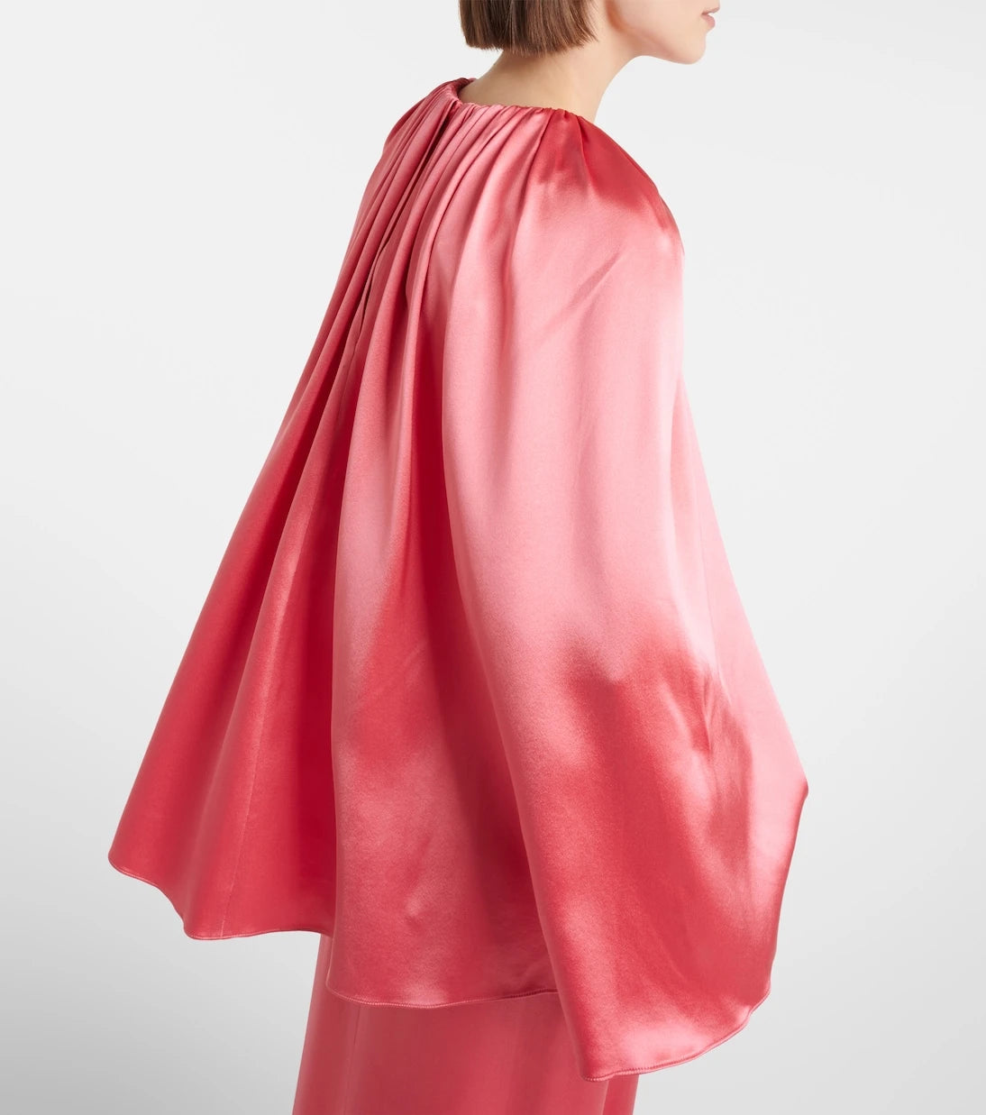 Monique Lhuillier - Caped silk satin gown