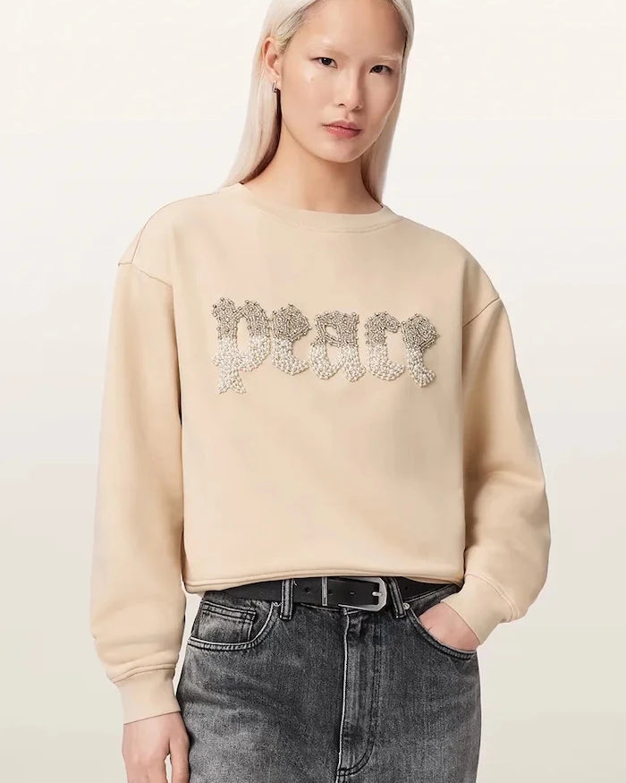 AllSaints kadın pamuklu PEACE sweatshirt