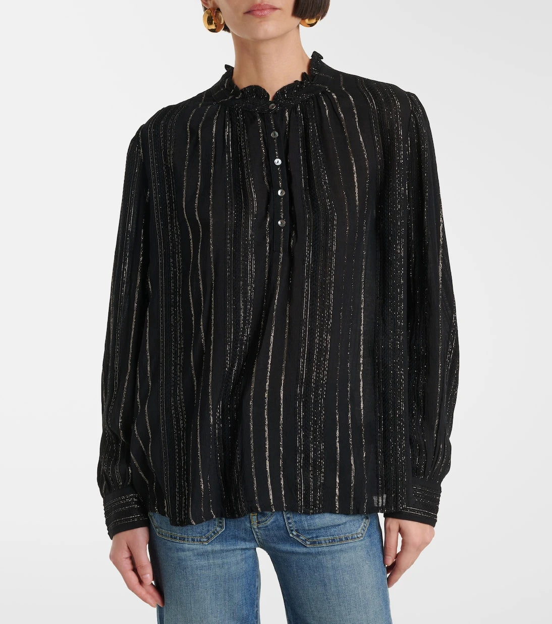 Velvet - Striped lamé blouse