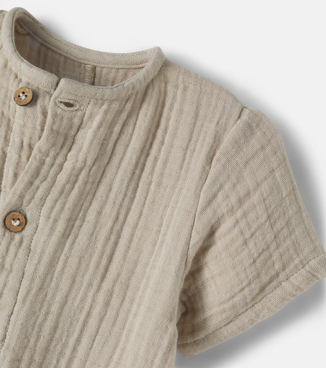 Wheat - Baby Alex cotton gauze playsuit
