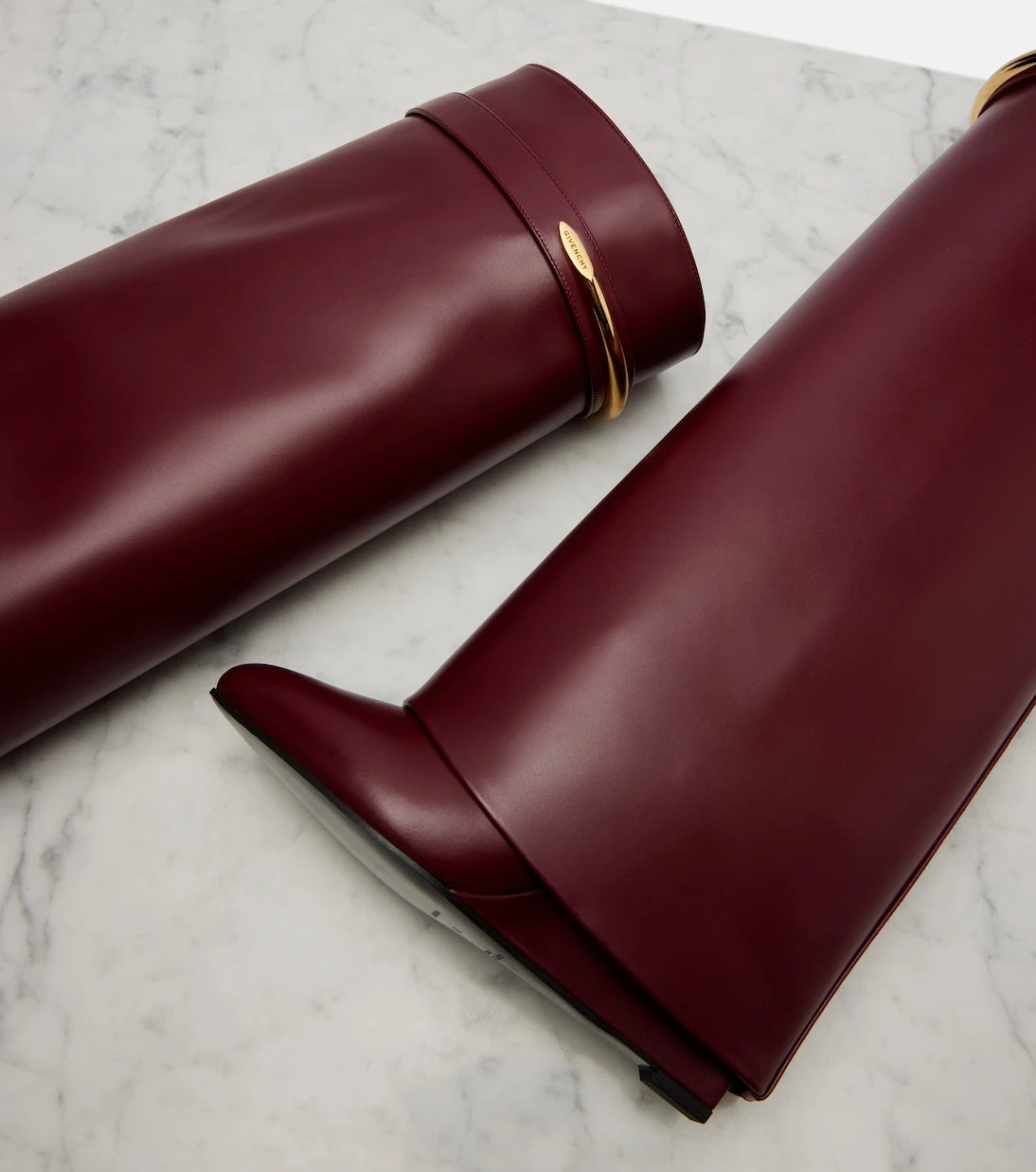 Givenchy - Shark 95 leather knee-high boots