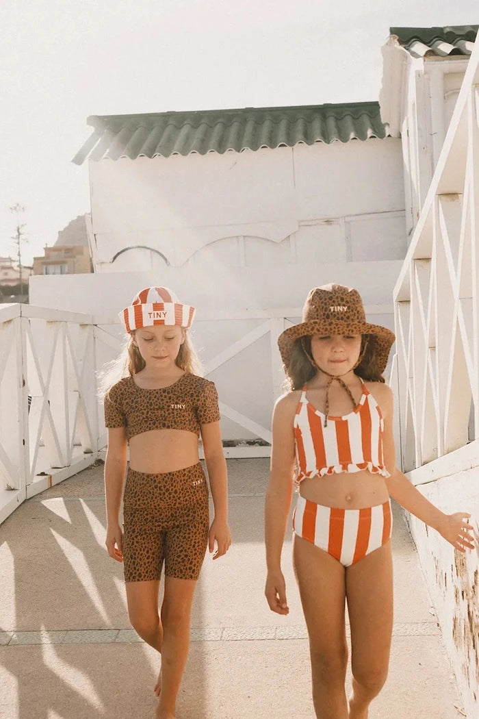 Детски бански от две части Tinycottons RED STRIPES SWIM SET