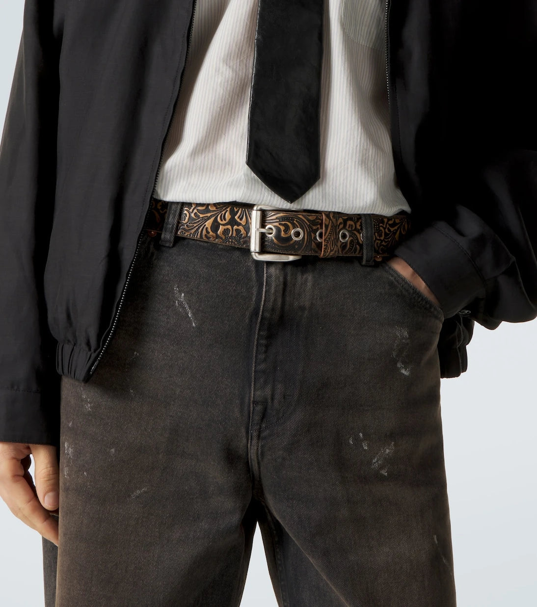Our Legacy - 40mm paisley leather belt