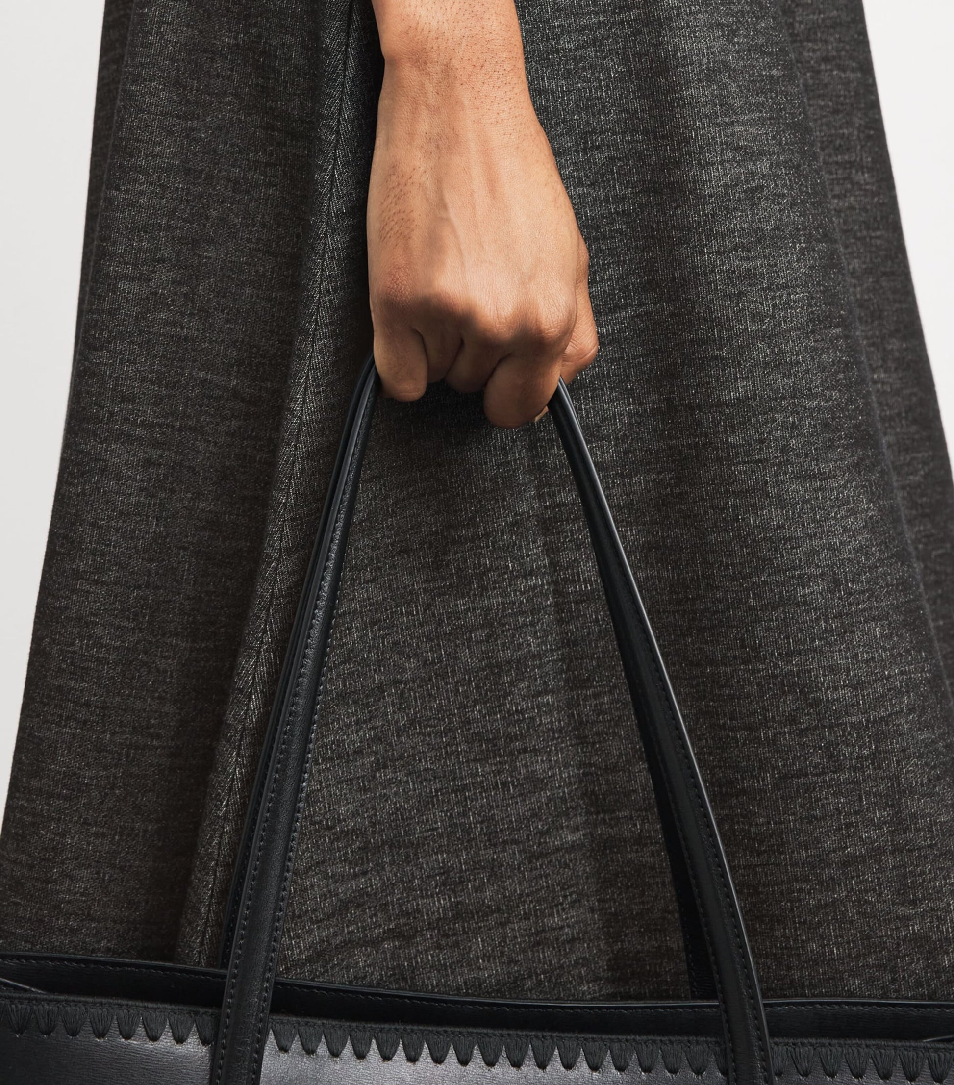 MAX&Co. Grey Stretch Cotton Jersey Midi Dress