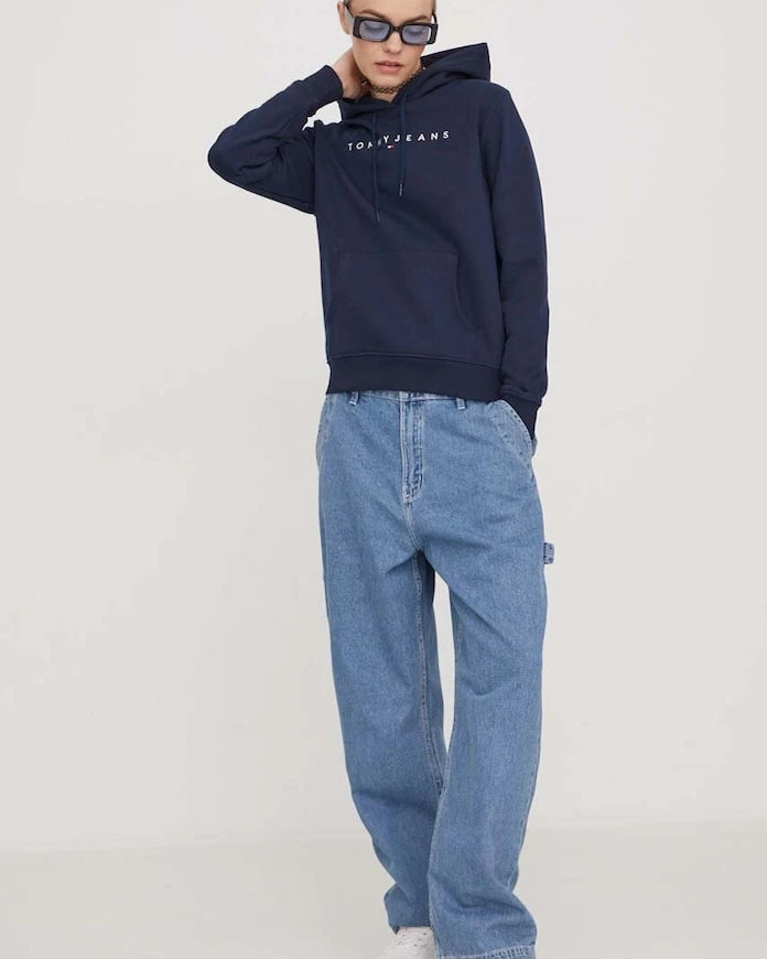Tommy Jeans kadın pamuk elastan kapüşonlu sweatshirt