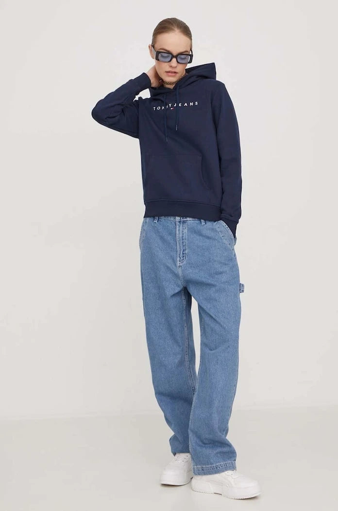 Tommy Jeans kadın pamuk elastan kapüşonlu sweatshirt