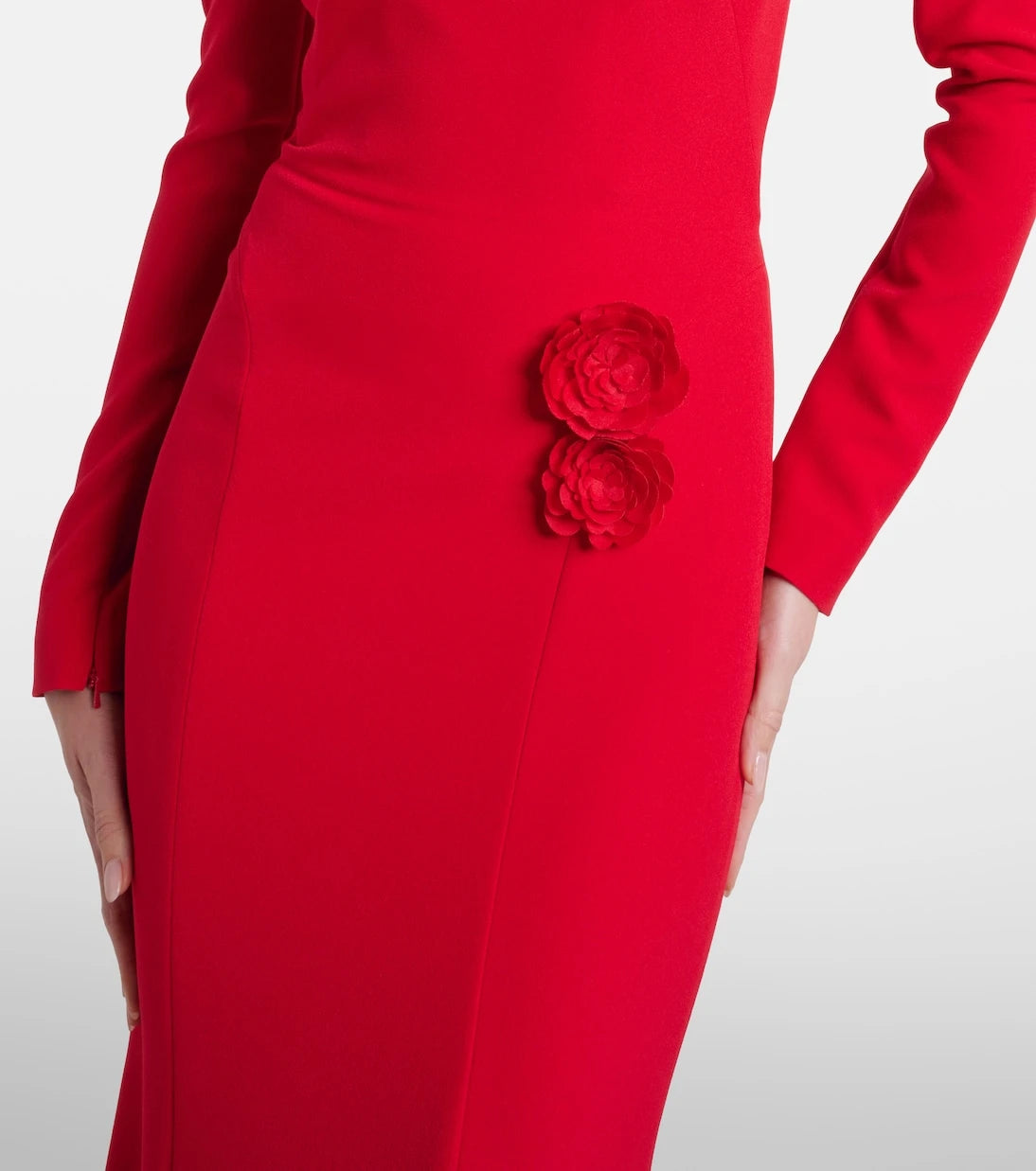 Safiyaa - Rory floral-appliqué crêpe gown