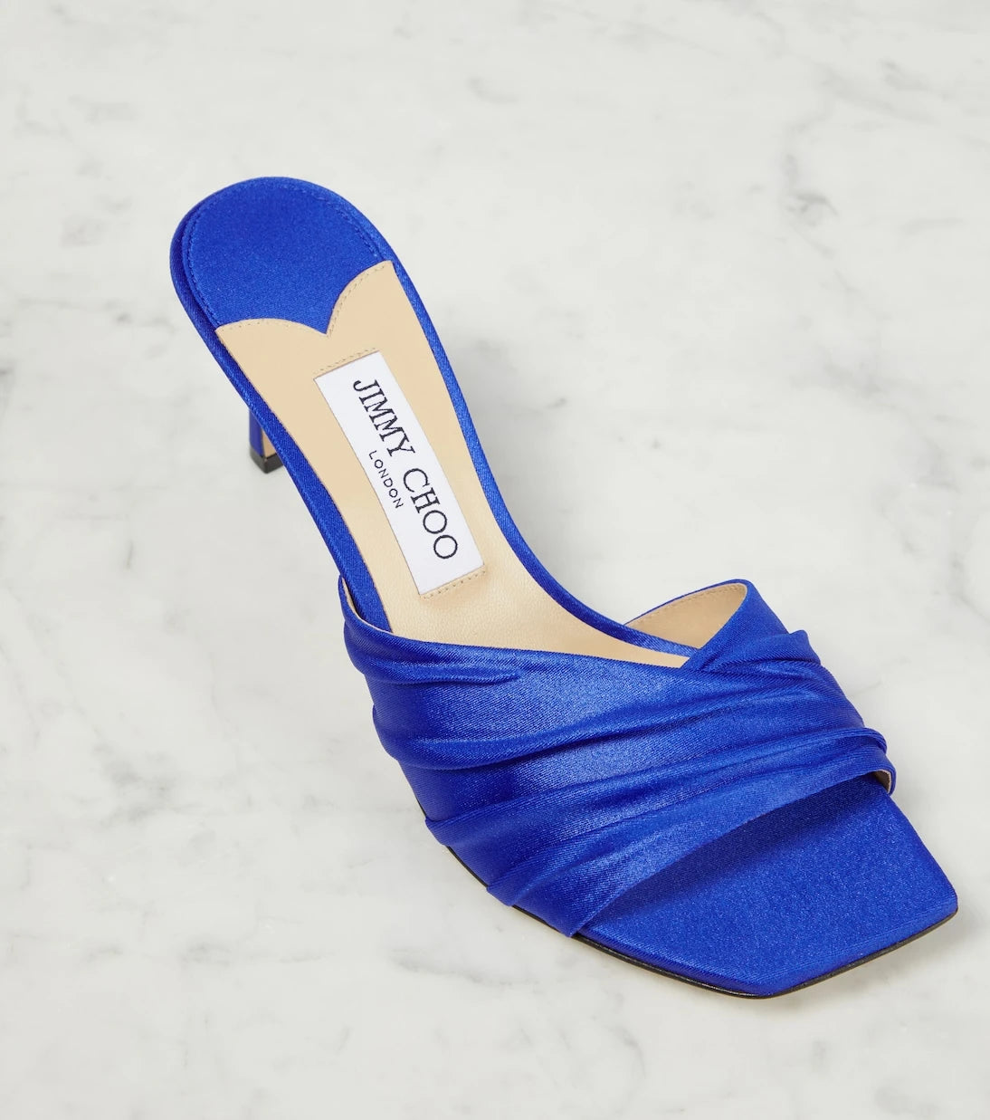 Jimmy Choo - Basil 75 jersey and leather mules