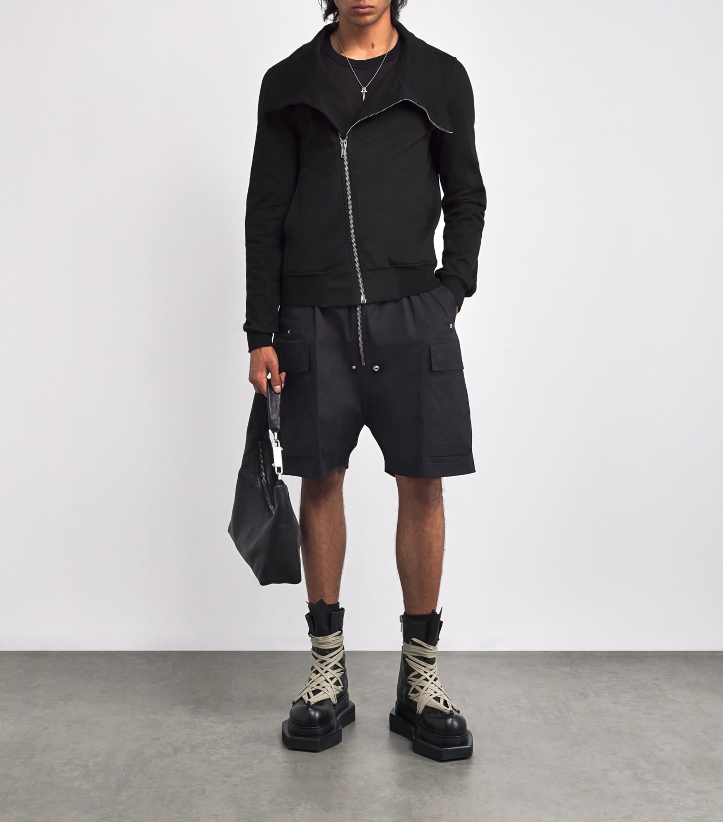 Cotton Jersey Bauhaus Cardigan BLACK