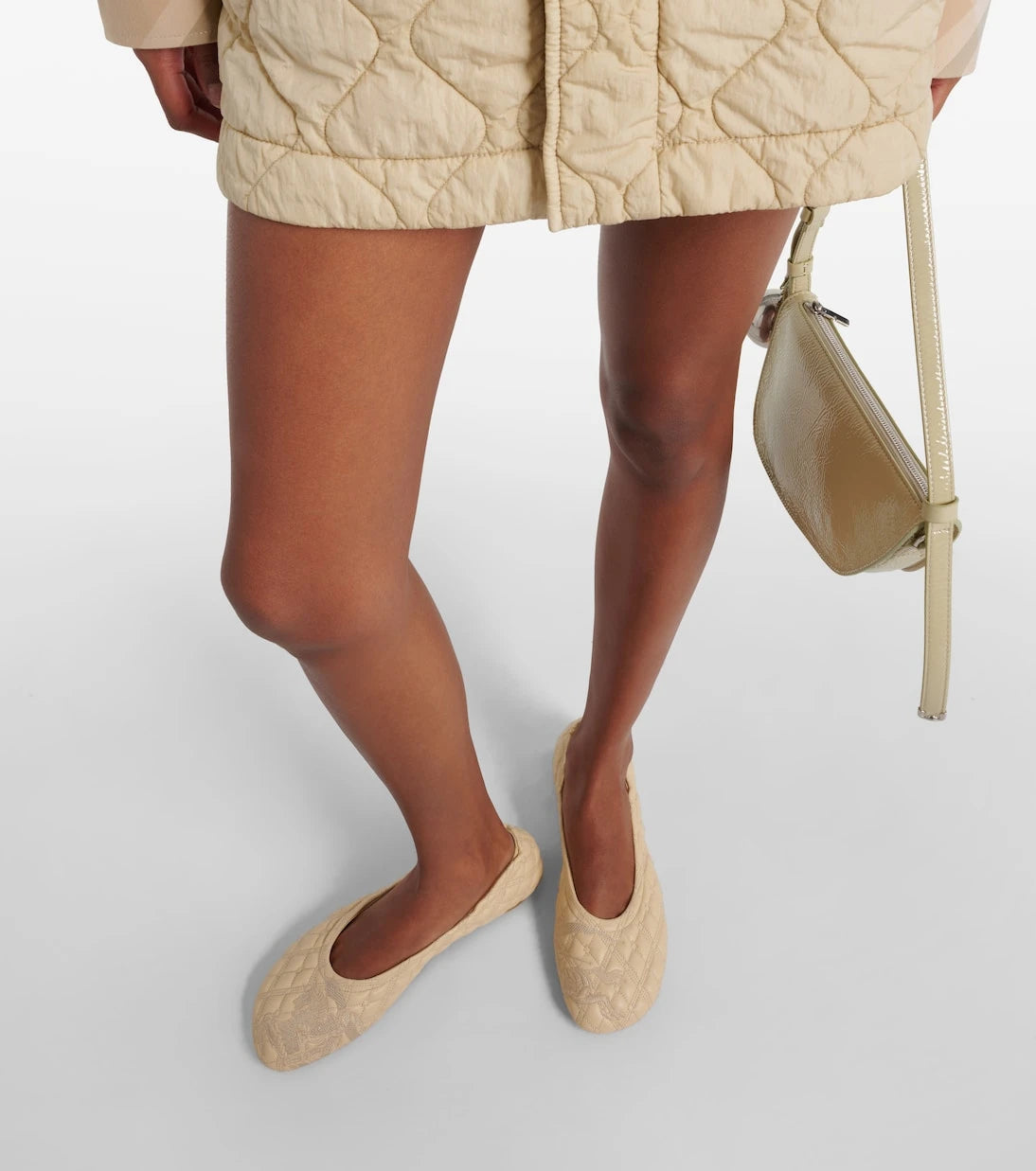 Burberry - EKD quilted leather ballet flats