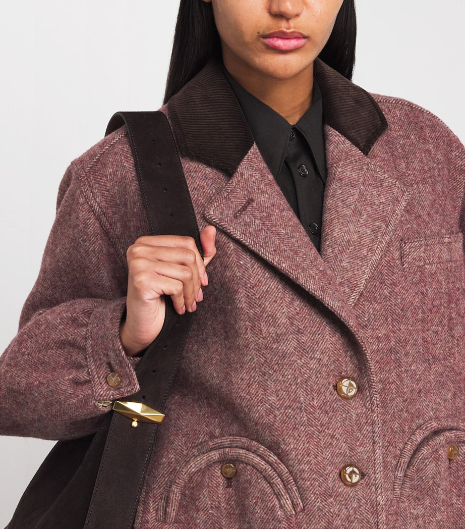 Blazé Milano Pink Virgin Wool Cleo Bomber Jacket