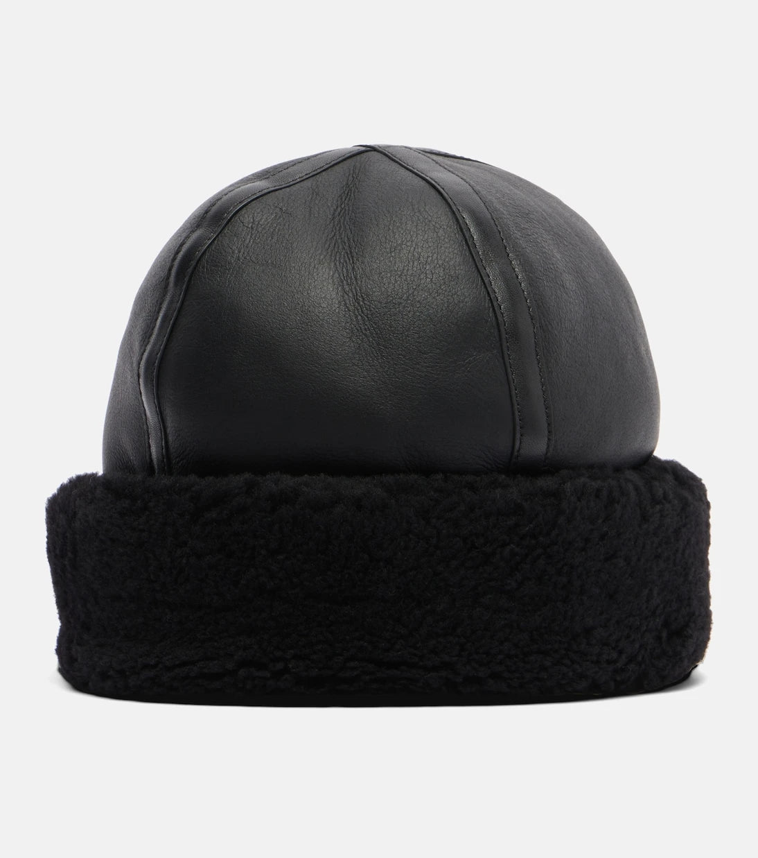 Toteme - Shearling-trimmed leather hat