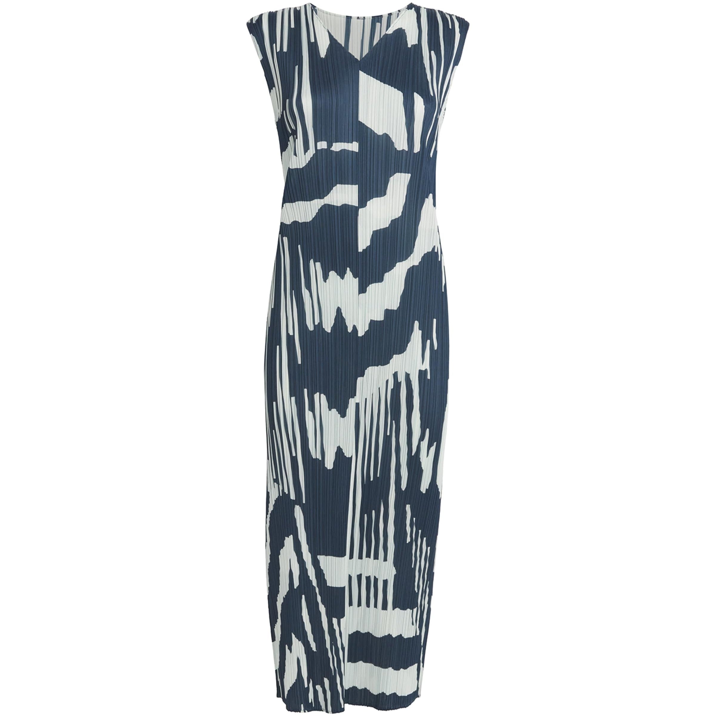 Pleated Refraction Midi Dress