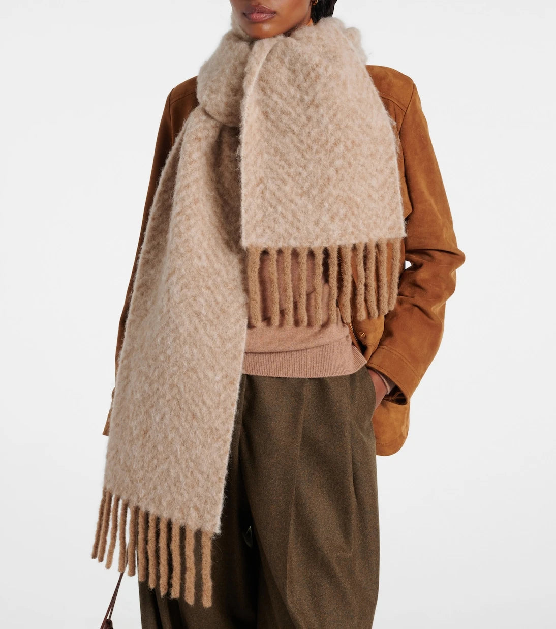 Loro Piana - Chevron alpaca-blend scarf