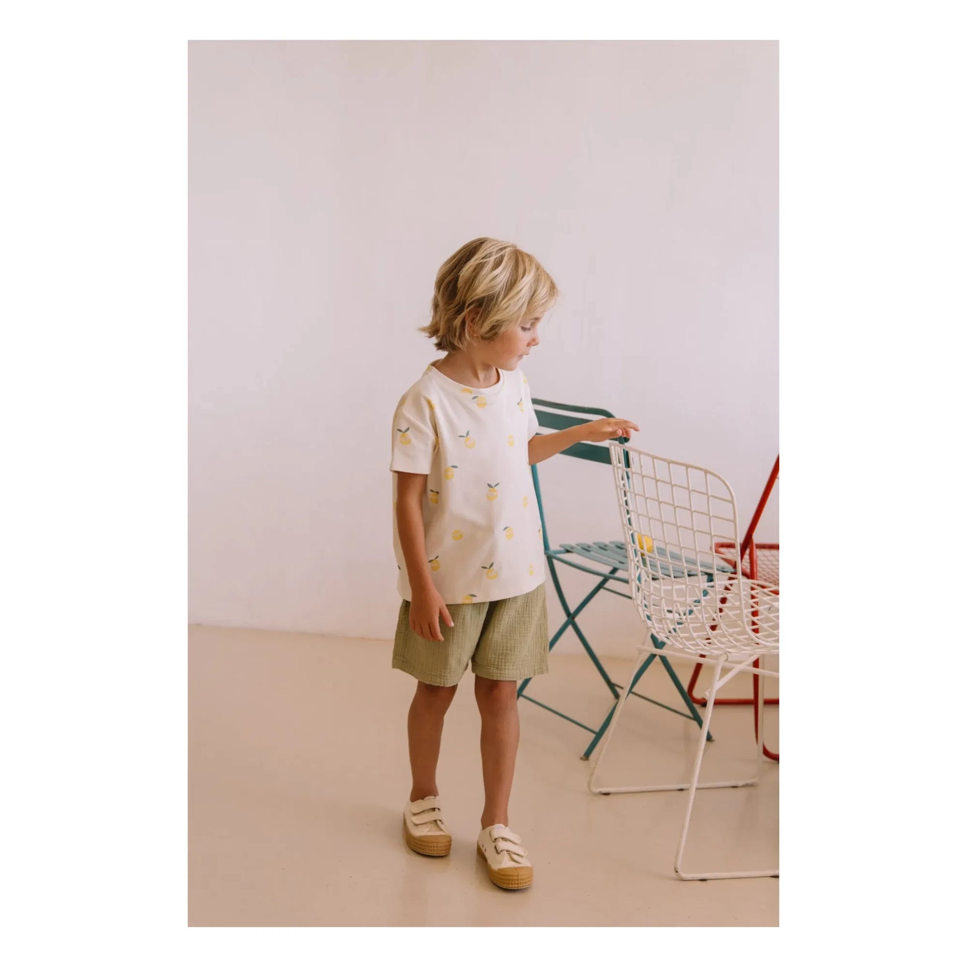 Studio Bohème - Basile Waffle Bermuda Organic Cotton Gauze | Khaki