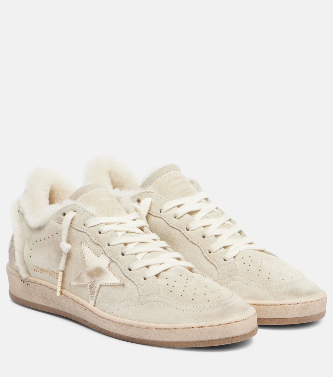 Golden Goose - Ball Star shearling-lined suede sneakers