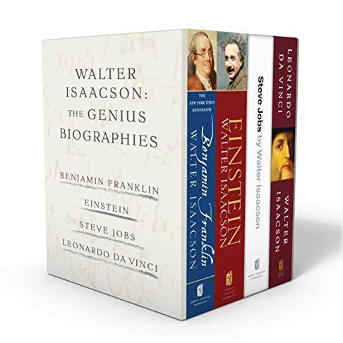 Walter Isaacson: The Genius Biographies: Benjamin Franklin, Einstein, Steve Jobs, and Leonardo Da Vinci (Boxed Set)