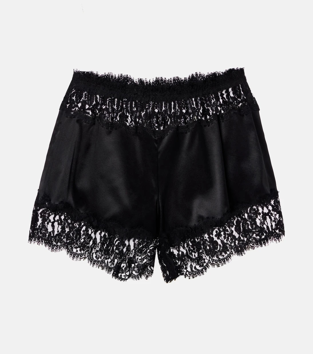 Dolce&Gabbana - Lace-trimmed silk and cotton-blend shorts
