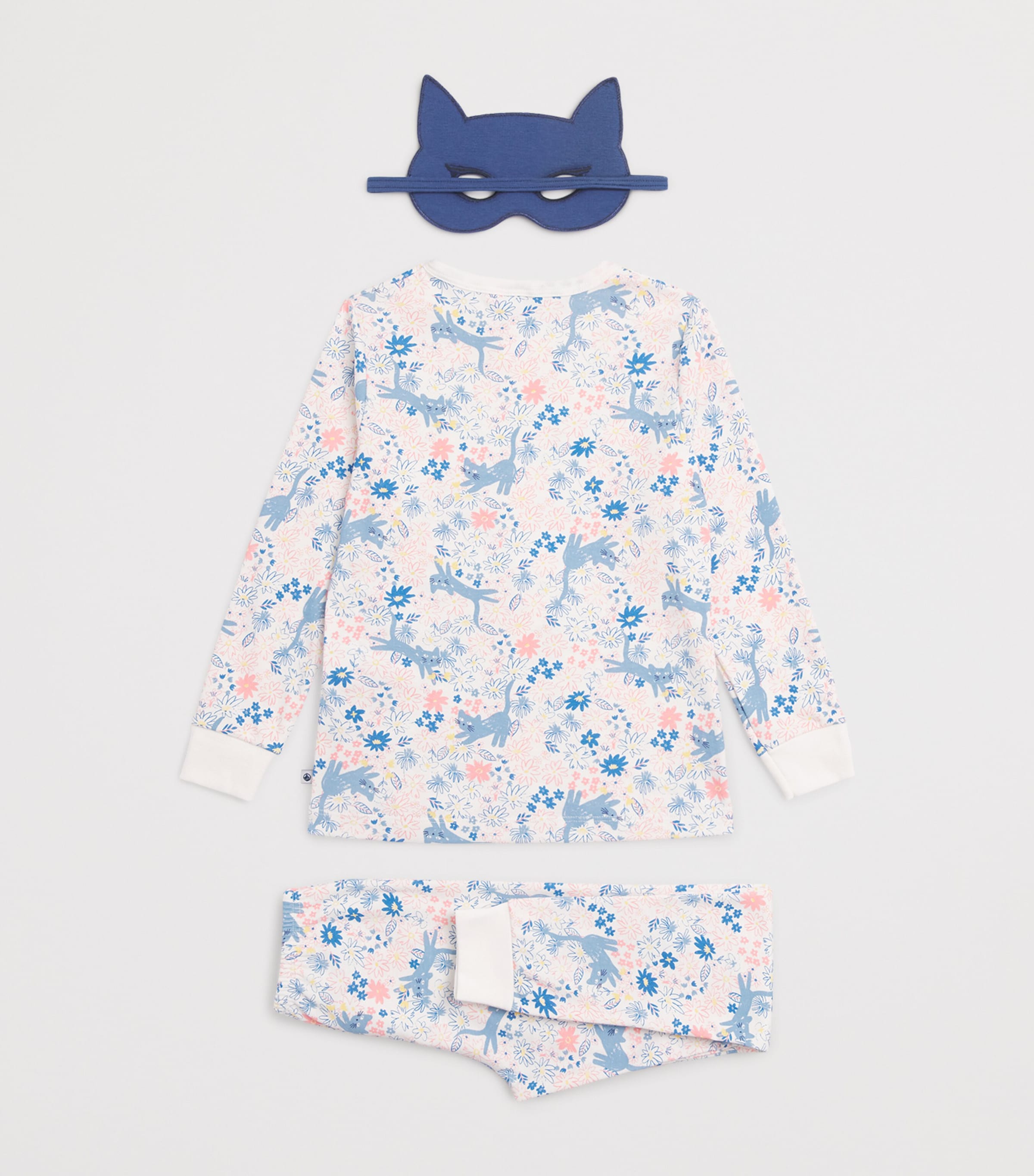 Petit Bateau Cotton Floral Pyjamas and Mask Set (3-12 Years)