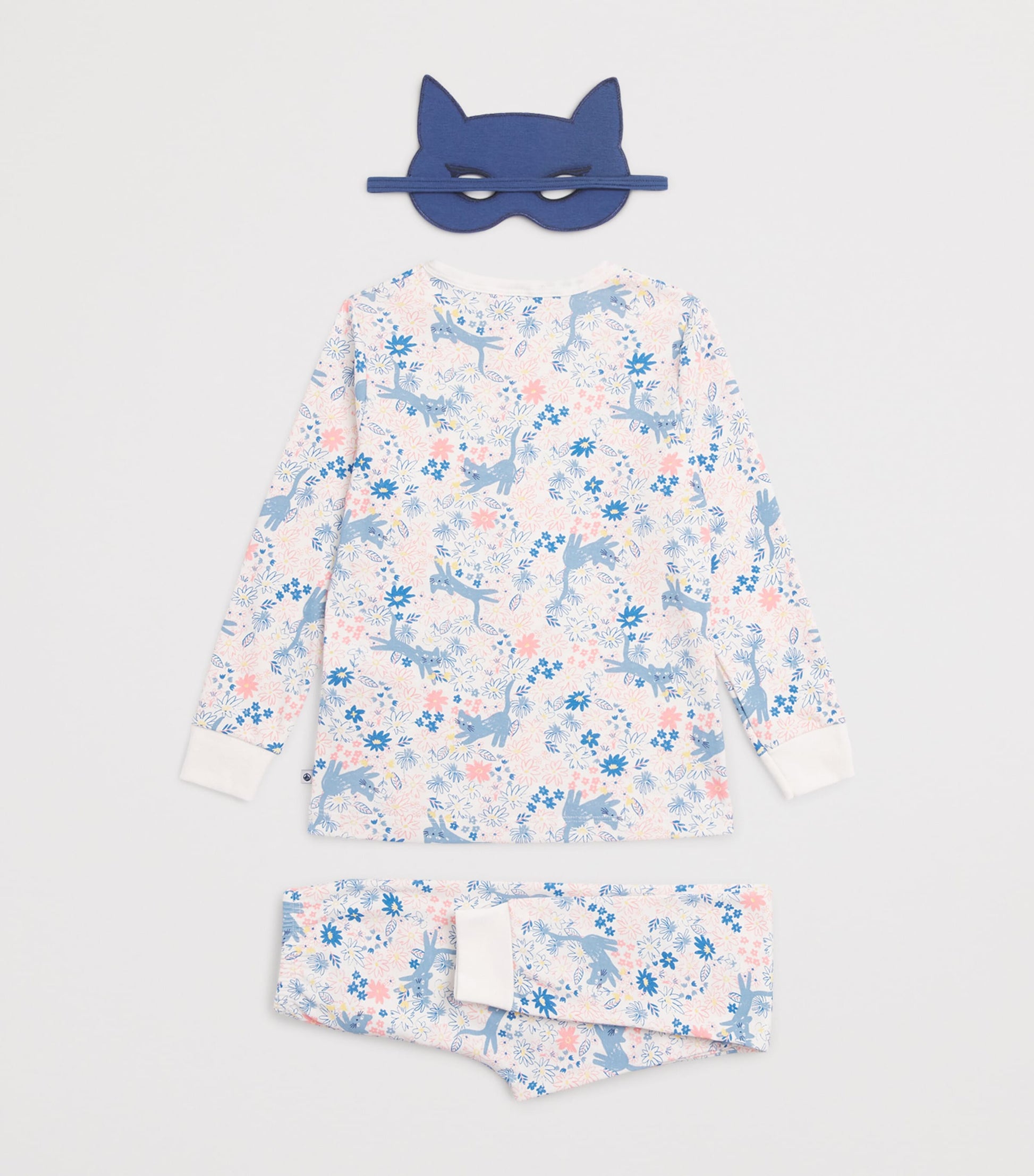Petit Bateau Cotton Floral Pyjamas and Mask Set (3-12 Years)