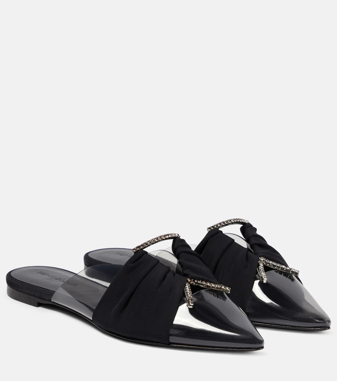 Nensi Dojaka - Crystal-embellished flat PVC slippers