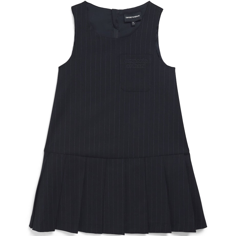 Emporio Armani Kids Blue Pinstripe Pinafore Dress (4-14 Years)