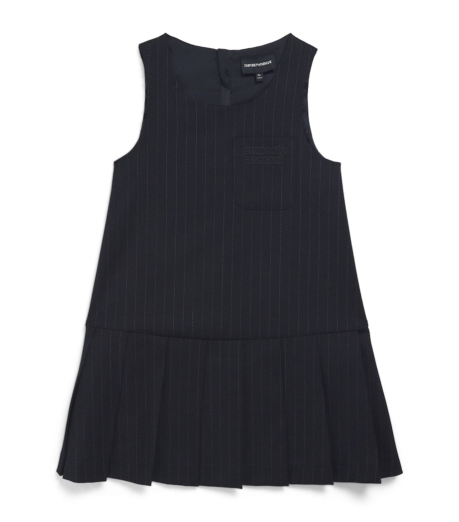 Emporio Armani Kids Blue Pinstripe Pinafore Dress (4-14 Years)