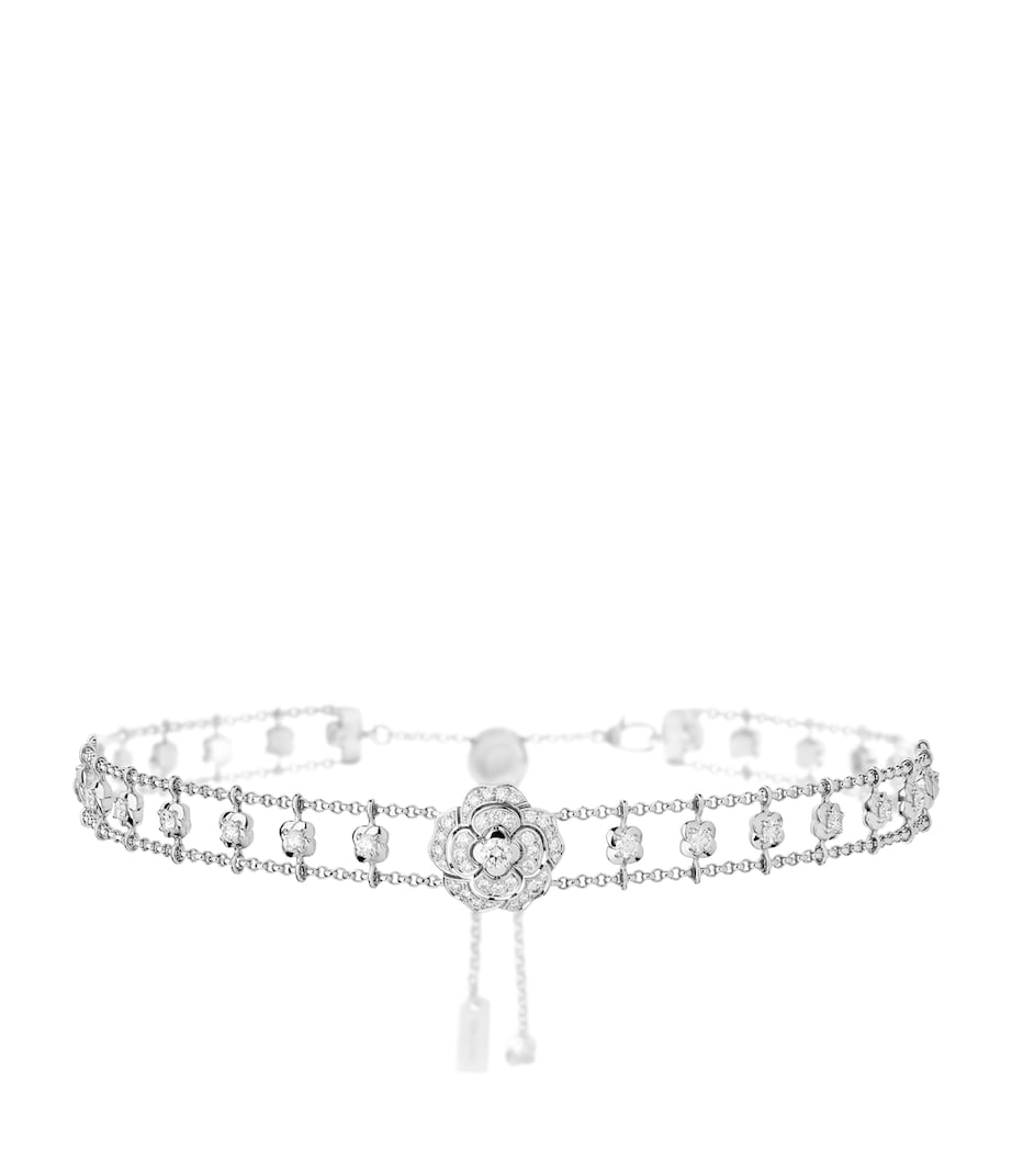 CHANEL White Gold and Diamond Bouton de Camélia Supple Choker