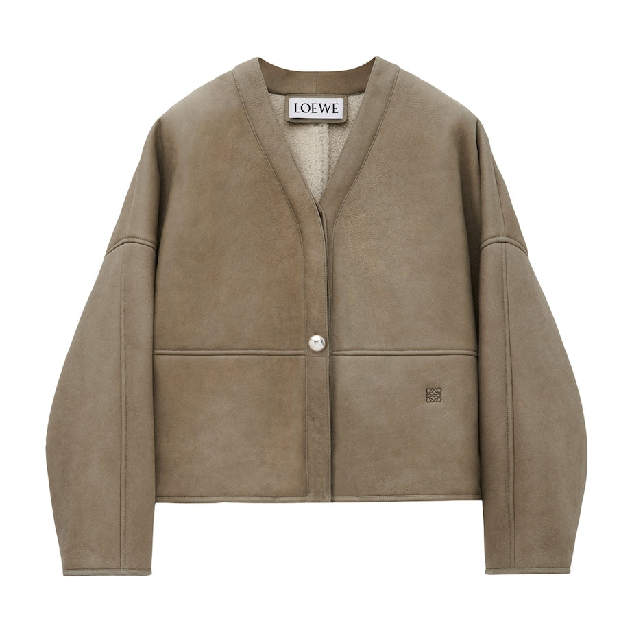 Green Shearling Cardigan