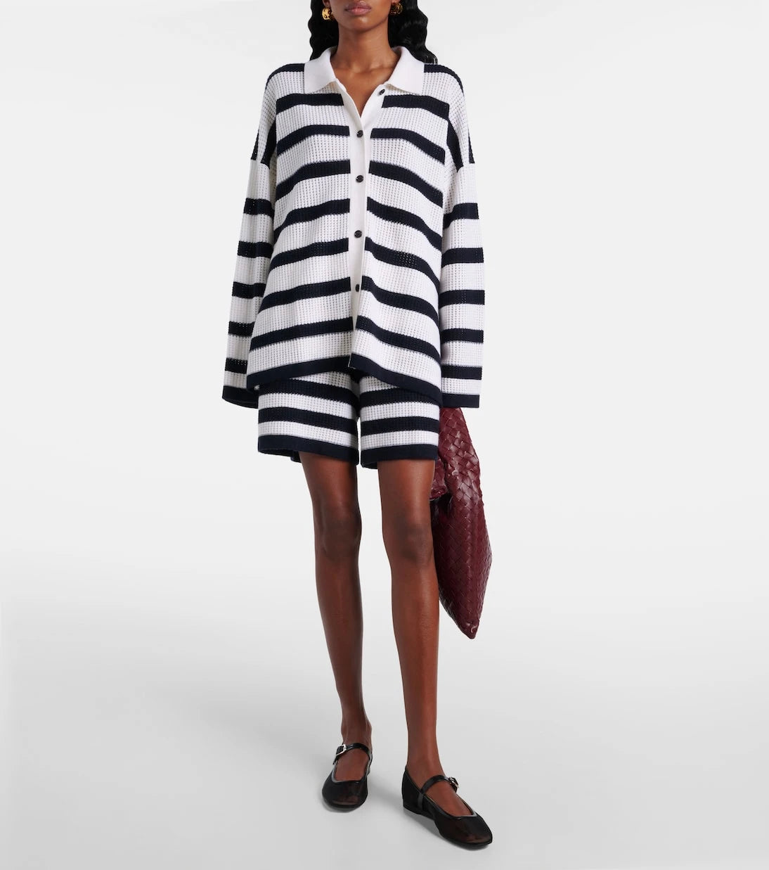 Jardin des Orangers - Striped cashmere shorts