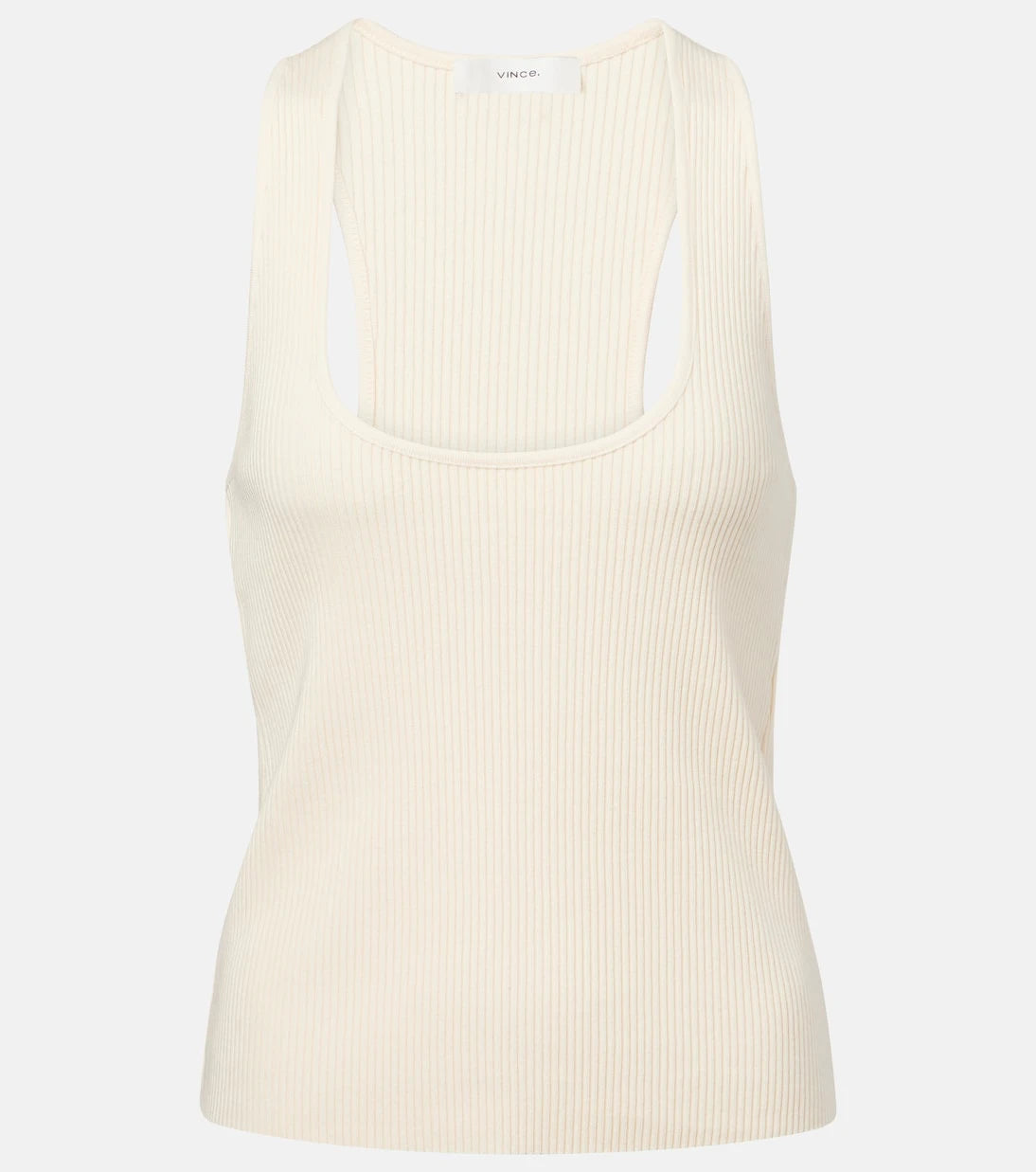 Vince - Ribbed-knit cotton blend top