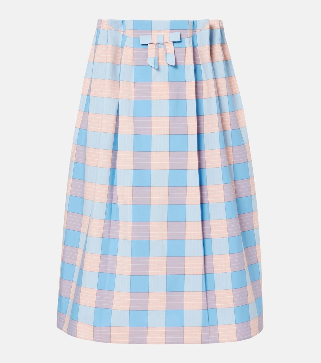 Prada - Checked cotton poplin midi skirt