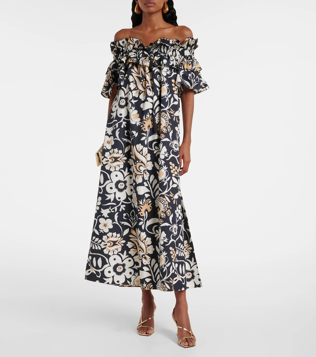 La DoubleJ - Breakfast ruffled cotton poplin midi dress