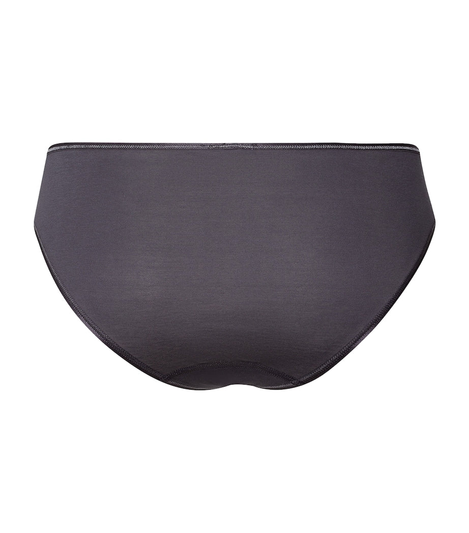 Hanro Black Cotton Seamless Midi Briefs