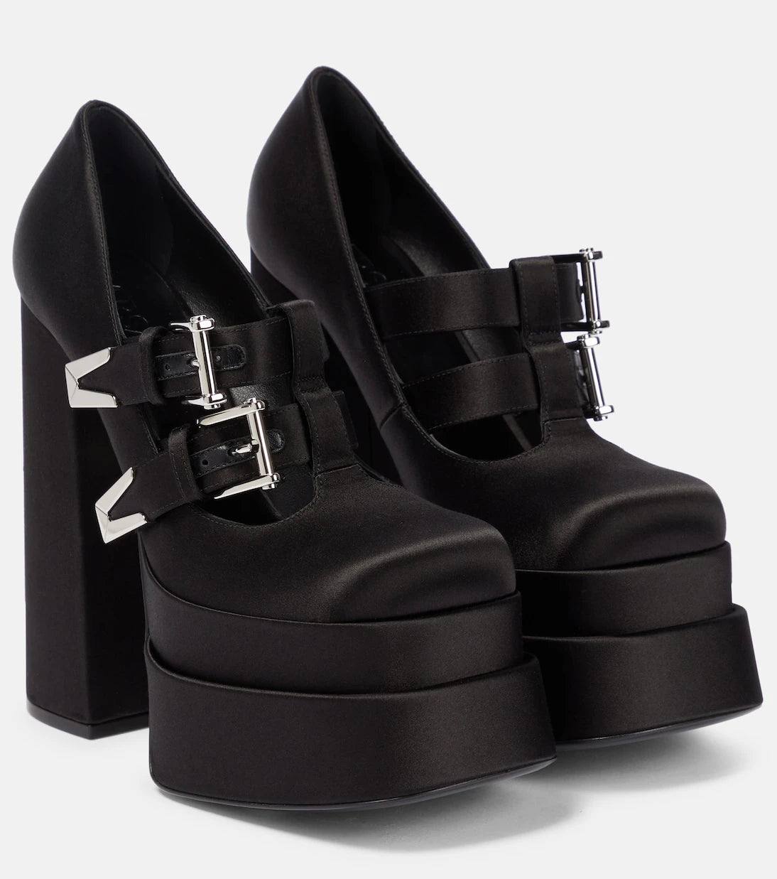 Versace - Medusa Aevitas satin platform pumps