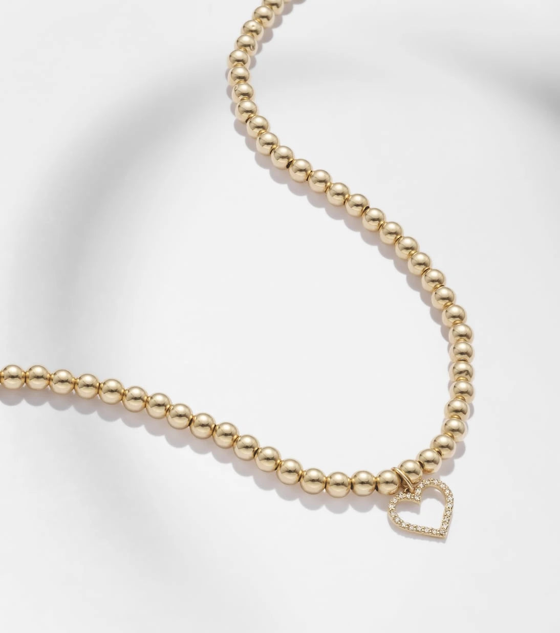Sydney Evan - Open Heart 14kt gold choker with diamonds