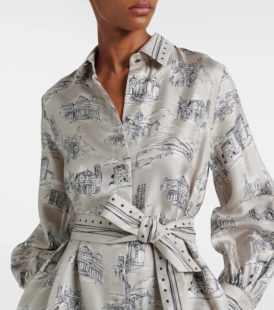 Max Mara - Carbone printed silk midi dress