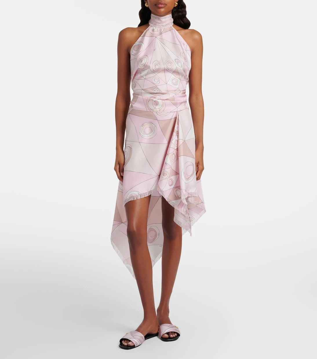 Pucci - Occhi silk twill midi skirt