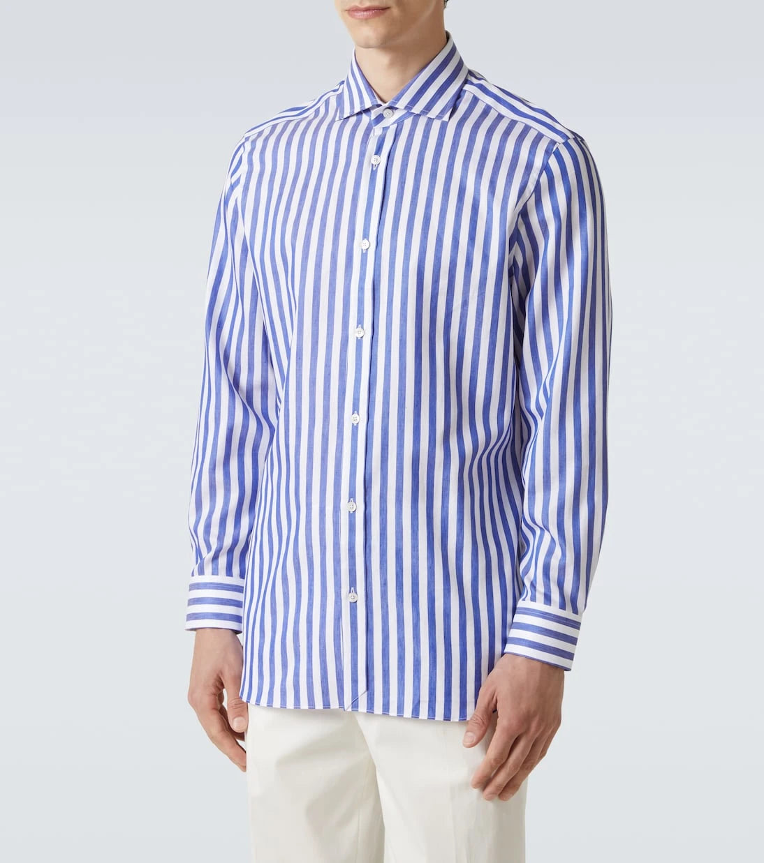 Dunhill - Bengal stripe cotton and linen shirt