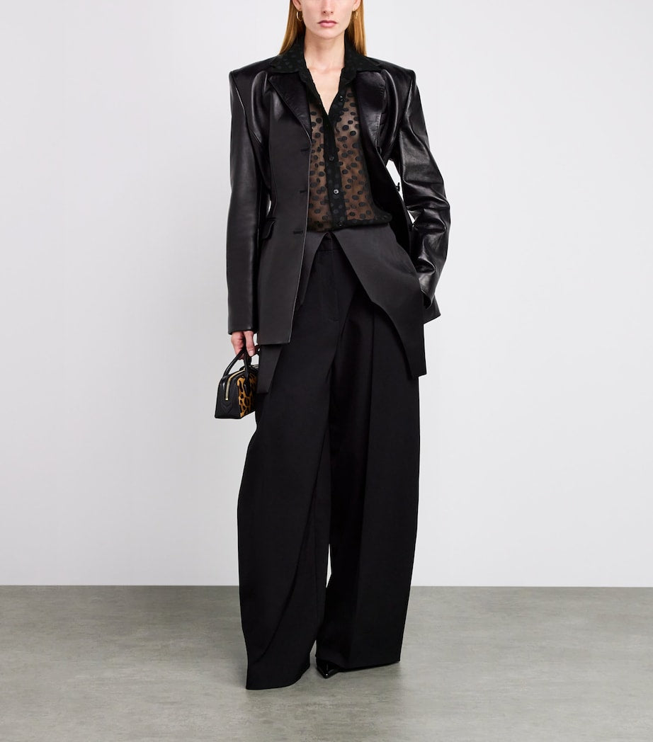 Stella McCartney Black Organic Silk-Blend Polka-Dot Blouse