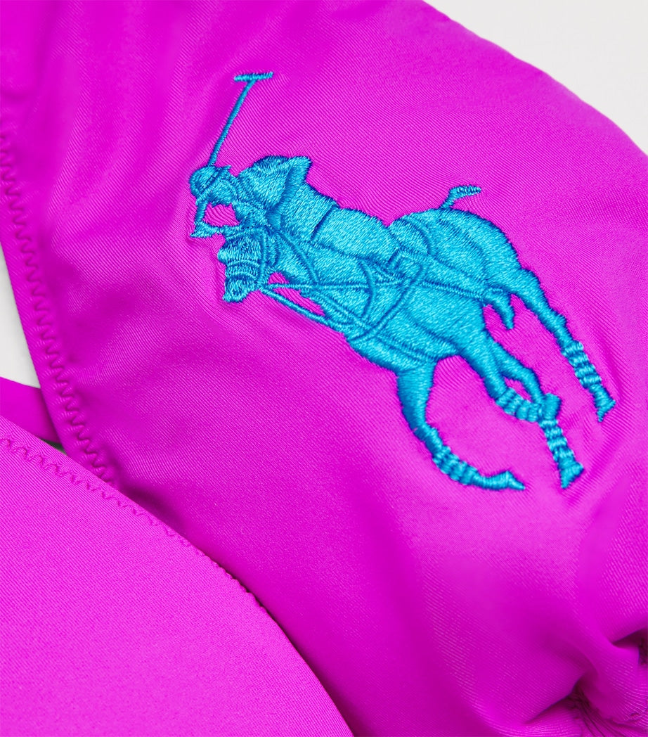 Polo Ralph Lauren Pink Logo Ricky Triangle Bikini Top
