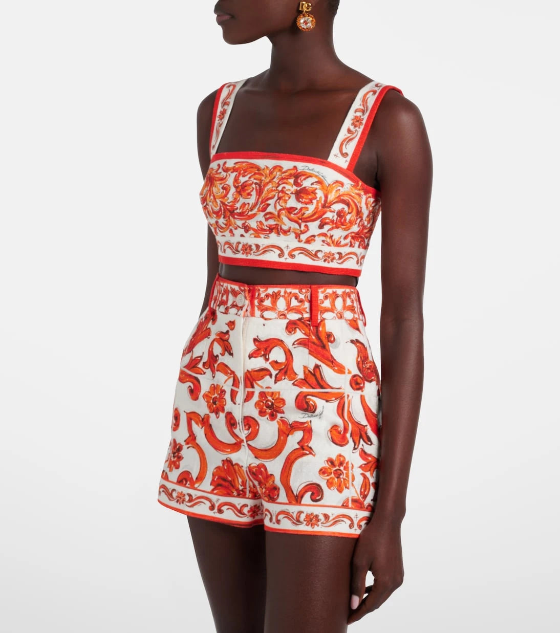 Dolce&Gabbana - Majolica printed crop top