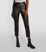Joseph Black Leather Coleman Trousers