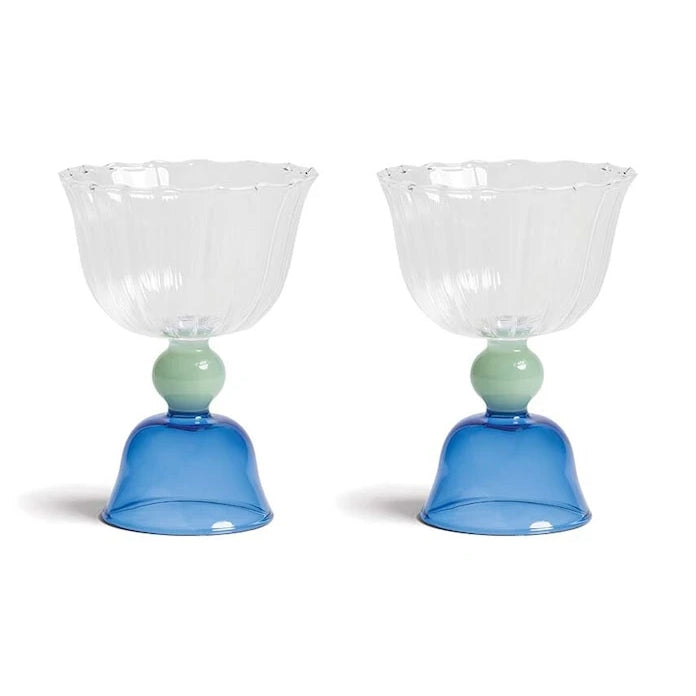 &k amsterdam Tulip Blue 200 ml Şarap Kadehi Seti (2 Parça)