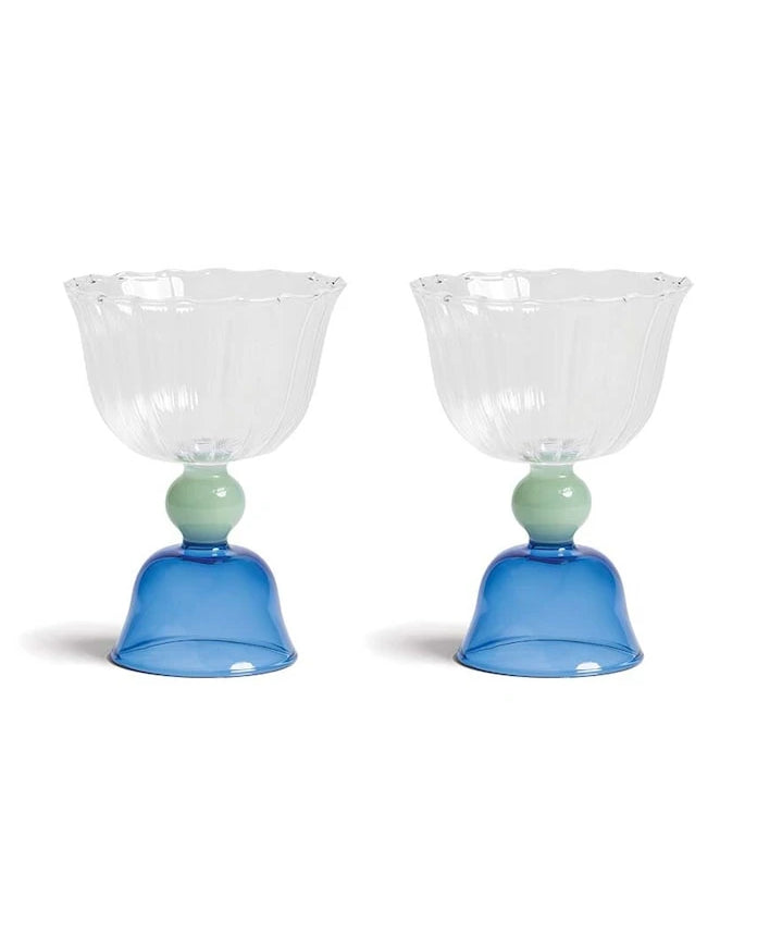 &k amsterdam Tulip Blue 200 ml Şarap Kadehi Seti (2 Parça)