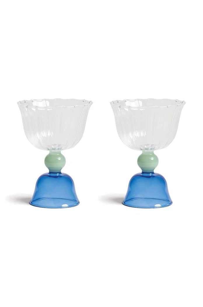 &k amsterdam Tulip Blue 200 ml Şarap Kadehi Seti (2 Parça)