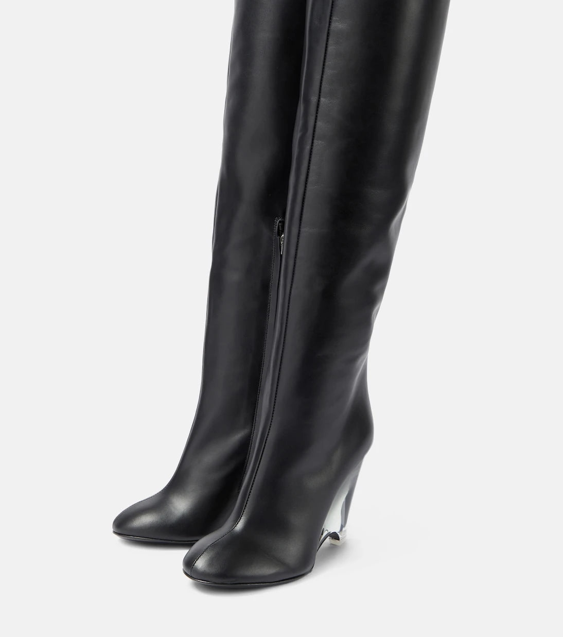 Alaïa - Leather knee-high boots