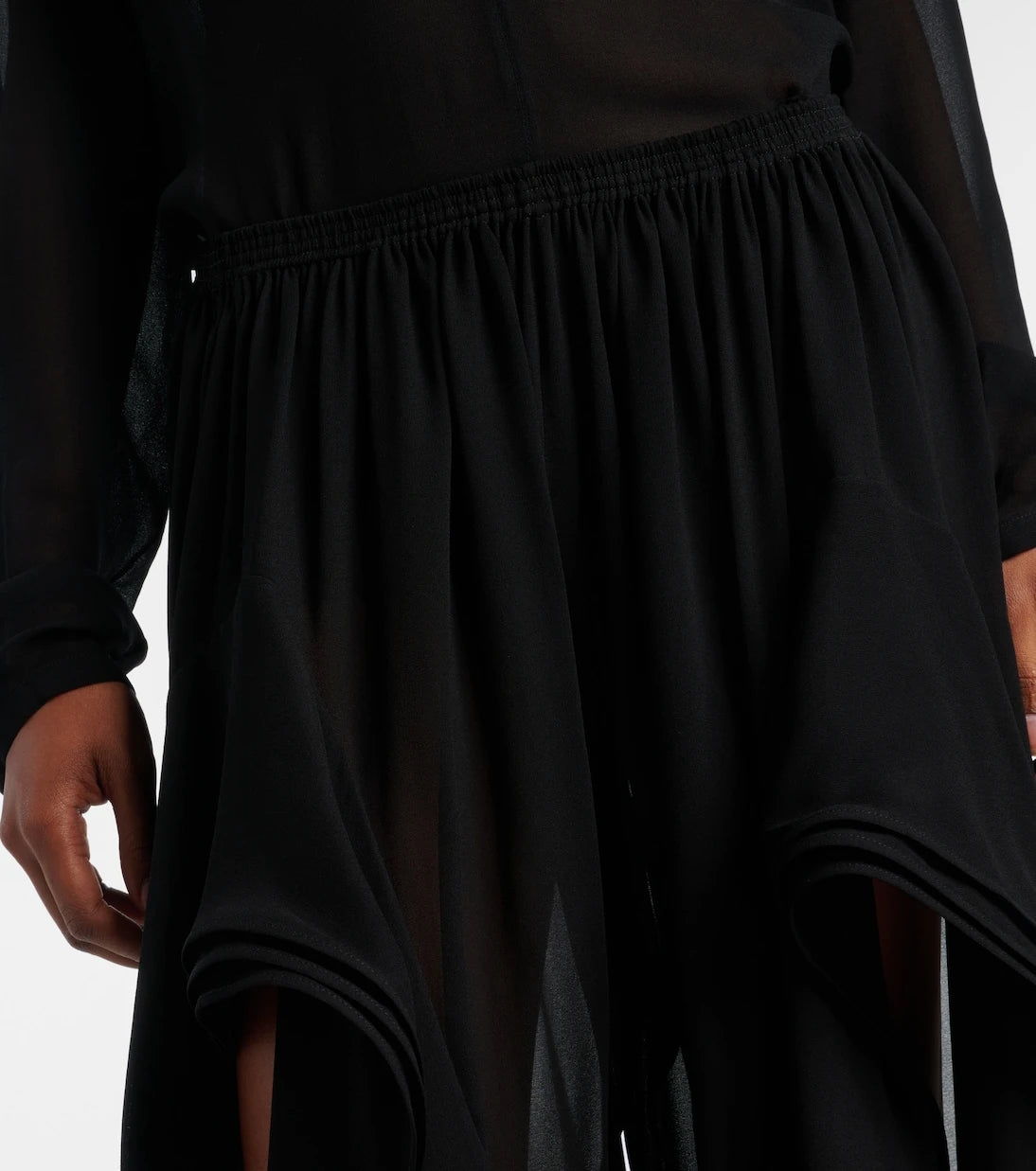 Alaïa - بنطلون جورسيه واسع الساقين بخصر منخفض